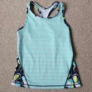 ❤ 4/$20 Gymboree Teal/White/Lime Racerback Tank